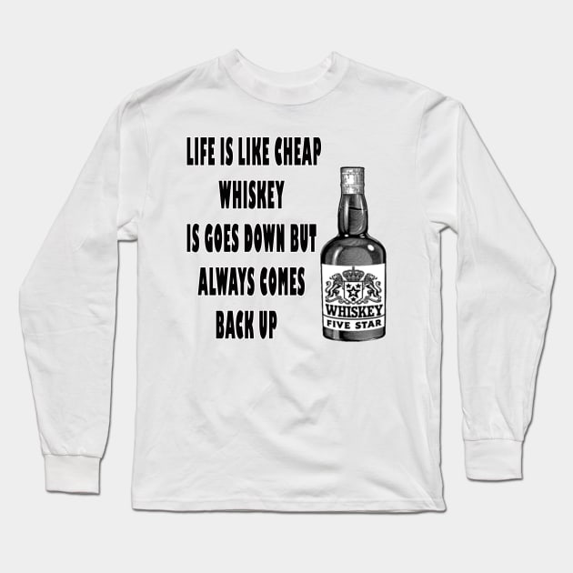 CHEAP WHISKEY SHIRT Long Sleeve T-Shirt by APOCALYPTIK